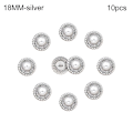 Miniatyrbilde 1 av 10: 10 stk Metall Rhinestone Perleknapper Skjorteknapper SØLV sølv
