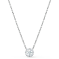 Miniatyrbilde 2 av 5: 14K Gullbelagt Post Falsk Diamant Rund Solitaire Anheng Halskjede | Gullkjede for Kvinner