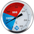 Miniatyrbilde 1 av 5: Røyktermometer i rustfritt stål - Opptil 300C - For alle griller, røykeovner, røykere og grillvogner - Analog - Grilltilbehør