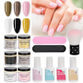 Miniatyrbilde 8 av 10: Negle Dyppe Pulver Sett Neglekunst Pulver Topp Base Coat Gel Støvbørste Manikyr Verktøy Sett K1215