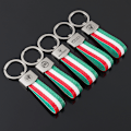 Miniatyrbillede 4 af 5: Nøglering i syntetisk læder med italiensk flag i tre farver, farverigt logo, officiel