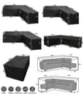 12 Storlekar L-format Allvädersskydd Vattentätt Rottinghörnmöbelöverdrag Trädgård Uteplats Utomhussoffskydd Dammskydd 320*320*80cm