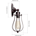 Miniatyrbilde 7 av 8: Retro vegglampe, industriell belysning, justerbar base, rusten w