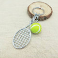 Miniatyrbilde 4 av 5: 12 stk. sportstennis-nøkkelringer, mini tennisracket i metall