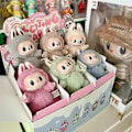 Miniatyrbillede 10 af 11: Labuba 1. generations vinyl ansigts plysdukke Macaron Bubble Series Sjov Blind Box Blue Boo Boo Generation 17cm