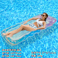 Miniatyrbillede 1 af 11: Ny oppustelig flydende række udendørs foldbar ryglæn klemme net flydende seng vand oppustelige forsyninger loungestol flydende seng Gradient Wave Mesh Lounge Chair Blue EU patent CE certification