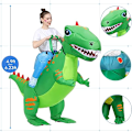 Miniatyrbilde 2 av 5: Oppblåsbar dinosaurkostyme, morsomt oppblåsbart kostyme Halloween og julebord cosplay kostyme for tenåringer voksne barn