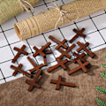 Miniatyrbild 2 av 5: 100 stycken små träkors, träkrucifix för pyssel D{HH}