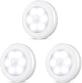 3-pack trådlös rörelsesensor nattlampa för barnkammare barnrum batteridriven vit LED-lampa
