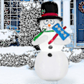 Miniatyrbilde 3 av 4: 180cm Oppblåsbar Snømann, Julefigur Ristende, Juledekorasjonsfigur Med Led Lys C