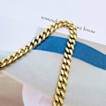 Miniatyrbilde 3 av 6: Gullpolert armbånd i rustfritt stål med 18k gullbelegg 9mm thick, 55cm long