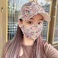 Miniatyrbillede 3 af 11: Sommer mesh paillet hat dame åndbar solhat rejse all-match koreansk baseballkasket andenæb kasket Lattice sequined mesh hat Adjustable