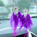 Pikkukuva 1 / 11: Luova auton riipus sulka unisieppari taustapeili auton koriste riippuva auton sisätilan riipus Violet Feather Dream Catcher