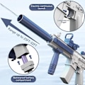 Miniatyrbilde 5 av 5: Elektrisk vannpistol for voksne, automatisk sprøytepistol, vannpistol, sommer sprøytepistol leketøy, basseng, strand, vannleker - blue