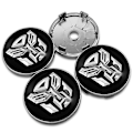 Miniatyrbild 1 av 5: st 56+60mm Coola Autobots Logotyp Transformers Badge Emblem Bil Hjulnav Centrala Kåpor Dekal Fälgskydd Bilstyling Tillbehör 60mm Black