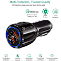 Miniatyrbillede 2 af 5: Biloplader Hurtigoplader USB Hurtig Opladning - Til iPhone/Samsung - Sort