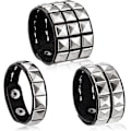 Miniatyrbilde 1 av 6: 3 stk Lærreim med Nagler Punk Armbånd for Menn Kvinner 80-talls Nagler Goth Rock Armbånd Pigg Nagler Mansjett Armbånd Unisex Metall