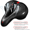 Miniatyrbillede 2 af 4: Cykel Sadel, Ergonomisk Touring Gel Sadel Hul Dobbel Affjedring{HH}