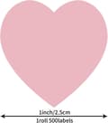 Miniatyrbilde 5 av 5: 500-pak 1 tomme rosa hjerteformede klistremerker til Valentinsdag, konvolutter, esker, gavekort