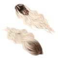 Miniatyrbillede 8 af 8: Gradient Blond Brun Lang Krøllet Paryk Kvinder Varmebestandig Syntetisk Paryk med Pandehår til Cosplay Fest 0.4