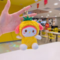Miniatyrbillede 1 af 11: Tegneserie Kuromi dukke skoletaske vedhæng dukke plys legetøj par nøglering taske vedhæng Plush Pineapple Cute Pet-My Melody 11cm (with keychain)