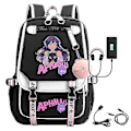 Miniatyrbild 1 av 3: Aphmau Anime Ryggsäck 3D-tryckt Cartoon Oxford Vattentät Full Ball USB Skolväska Pojkar Flickor Studenter Stor Kapacitet Ryggsäck-yvan 11