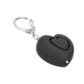 Miniatyrbillede 6 af 8: 125dB Selvforsvarsalarm LED Lys Anti Angreb Nødsignal Hjerteform til Ældre Kvinder Børn (Sort) 0.3