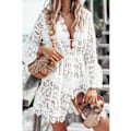 Miniatyrbild 1 av 5: Spetsstrandklänning för dam sommar strandponcho bikiniöverdrag L - Perfet{F2}