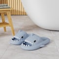Miniatyrbillede 2 af 3: Haj Slides til mænd og kvinder Cloud Slippers Sommer Nyhed Åben Tå Slide Sandaler Anti-Slip Strand Pool Brusebad Sko med blue