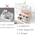 Miniatyrbillede 2 af 5: Makeup Organizer Opbevaring med 3 Anti-Støv Skuffer Organizer til M
