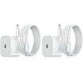 Miniatyrbillede 1 af 2: Oplader til iPhone - Hurtigoplader - Adapter + Kabel 20W USB-C Hvid 1-Pack iPhone