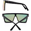 Miniatyrbillede 3 af 5: Firkantede flade solbriller til kvinder mænd Stor mode Oversized Rimless solbriller Store spejlglas{hh}
