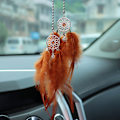 Pikkukuva 7 / 11: Luova auton riipus sulka unisieppari taustapeili auton koriste riippuva auton sisätilan riipus Violet Feather Dream Catcher