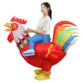 Oppblåsbart hanekostyme rød kropp barn 120-150 cm Red rooster 120-150CM