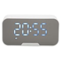 Miniatyrbild 2 av 8: Bluetooth-högtalare med digital väckarklocka, temperaturvisning, röstmeddelanden, FM-radio, spegelväckarklocka, vit 0.4