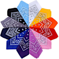 Miniatyrbilde 1 av 5: 12 stk. 12 Farger 54*54cm Pakke Bandana Skjerf Unisex Lommetørkle,