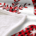 Miniatyrbillede 5 af 5: Juleplaid 127,70 x 152,40 cm Juleplaid Rød Snefnug Buffalo Plaid Design Tæppe Patchwork Juletema Plaid (Plaid, Rød)