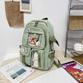 Miniatyrbild 5 av 5: Kawaii Ryggsäck, Stor Kapacitet Söta Björnaccessoarer Ryggsäck För Skolan Multi Ficka Kawaii Handväska Japansk Skolväska För Tonårsflickor Green