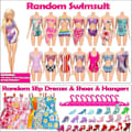 Miniatyrbild 4 av 4: 50 st/set Barbie dockkläder skor smycken kläder tillbehör klä upp spel för 30 cm docka