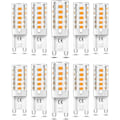 Miniatyrbillede 1 af 5: 10 stk. G9 LED Pære Dæmpbar 5W Varm Hvid 3000K G9 LED Pærer Halogen Ækvivalent 50W AC110/220V [Energiklasse F]
