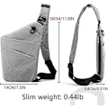 Miniatyrbild 2 av 5: Slingväska, Lätt Crossbody Axelväska Bröstväskor Dagryggsäck, En Rem Anti-Stöld Slingväska för Kvinnor Män DB Grå