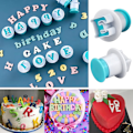 Miniatyrbillede 6 af 8: 36 stk. Alfabet Kageforme Fondant Bogstavsforme Kagedekorationer Nummer Stempler Forme Glasurforme Kiks Prægning Bageform til Fødselsdag Blue