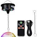 Miniatyrbilde 2 av 6: Diskokulemotor med fjernkontroll, 3-15RPM Justerbar Spinner 18LEDs for 8 10 12 16 20 24 Speilkulemotor