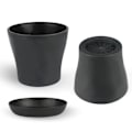 Miniatyrbilde 5 av 5: Pakke med 8 10cm blomsterpotter med hull, små kaktuspotter, runde plastpotter, blomsterpotte med skål for kontorbalkong, fargerik black