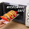 Miniatyrbilde 5 av 5: Fargerike Taco Holdere Sett med 6 - Premium Store Taco Brett Holder Opptil 3 eller 2 Taco Hver, PP Helse Materiale Veldig Hardt og Stabilt{hh}