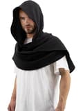 Unisex hette-sjal-kappe, middelaldersk gotisk stil cosplay-tilbehør for Halloween og temafester Black
