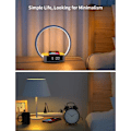 Miniatyrbillede 5 af 5: LED sengelampe, skrivebordslampe Natlampe 3 lysstyrkeniveauer og trådløs oplader Urlys Vækkeur og berøringsfølsomhed