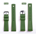 Miniatyrbillede 3 af 6: AVEKI urrem 20 mm rustfrit stål spænde quick release fluorogummirem til mænd, army grøn