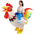 Oppblåsbart hane-kostyme hvit kropp voksne 150-190 cm White rooster 150-190CM