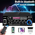 Miniatyrbilde 4 av 5: 2000W forsterker integrert forsterker Bluetooth 5.0 HiFi stereo forsterker digital FM